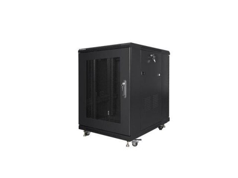 Szafa instalacyjna stojąca 19" 15U 600x800 czarna drzwi perforowane LCD Lanberg (flat pack) Szafa instalacyjna stojąca 19" 15U 600x800 czarna drzwi perforowane LCD Lanberg (flat pack)