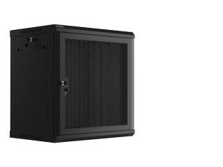 Szafa instalacyjna wisząca 19" 12U 600x450 czarna drzwi perforowane Lanberg (flat pack)