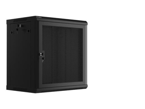 Szafa instalacyjna wisząca 19" 12U 600x450 czarna drzwi perforowane Lanberg (flat pack)