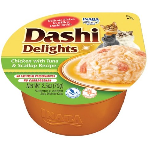 INABA DASHI DELIGHTS Kurczak Tuńczyk & Przegrzebki 70g bulion dla kota INABA DASHI DELIGHTS Kurczak Tuńczyk & Przegrzebki 70g bulion dla kota