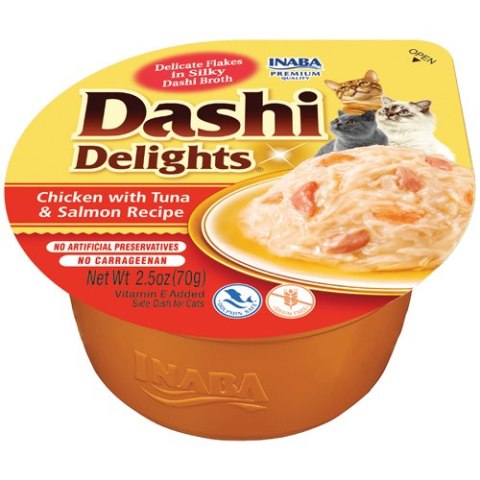 INABA DASHI DELIGHTS Kurczak Tuńczyk&Łosoś 70g bulion dla kota INABA DASHI DELIGHTS Kurczak Tuńczyk&Łosoś 70g bulion dla kota