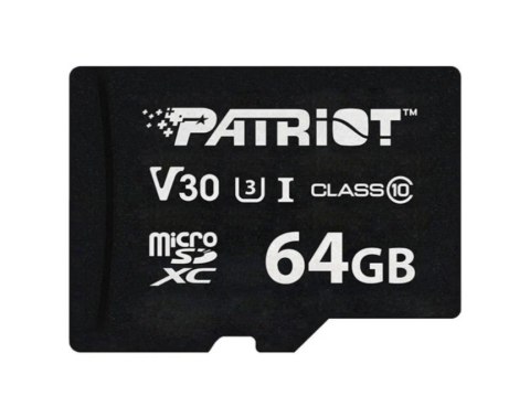 Patriot VX Series 64GB MicroSDXC V30 Class 10 UHS-I U3 4K UHD Memory Card PSF64GVX31MCX Patriot VX Series 64GB MicroSDXC V30 Class 10 UHS-I U3 4K UHD Memory Card PSF64GVX31MCX