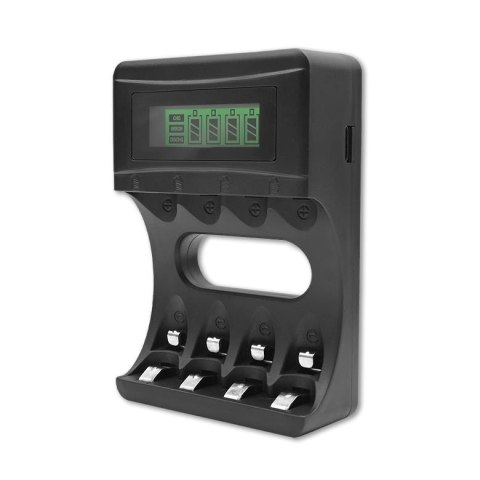 Ładowarka Qoltec do akumulatorków Ni-MH typu R03/AAA R6/AA | 1800mA Ładowarka Qoltec do akumulatorków Ni-MH typu R03/AAA R6/AA | 1800mA