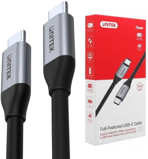 Przewód USB-C na USB-C 10Gbps 4K 60Hz 20V/5A Przewód USB-C na USB-C 10Gbps 4K 60Hz 20V/5A