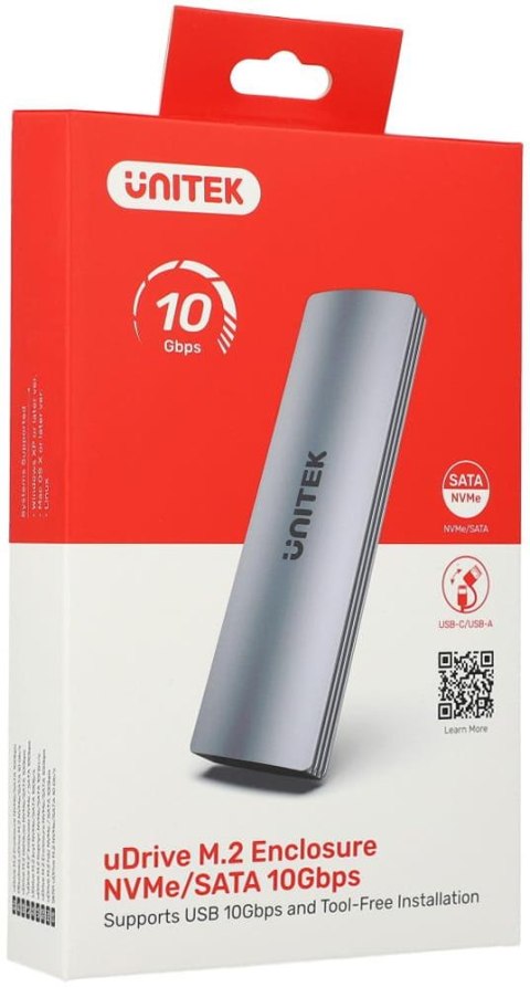 Unitek Obudowa dysku M.2 NVMe/SATA 10Gbps S1230A Unitek Obudowa dysku M.2 NVMe/SATA 10Gbps S1230A