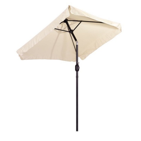Prostokątny duży parasol ogrodowy skośny łamany z korbą beżowy 200 x 140 cm Prostokątny duży parasol ogrodowy skośny łamany z korbą beżowy 200 x 140 cm