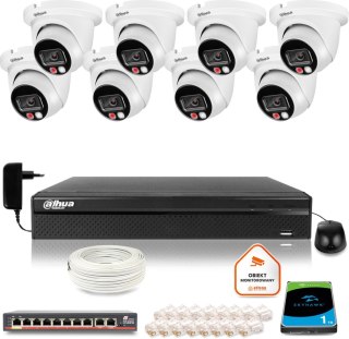 Zestaw monitoringu IP DAHUA 8 kamer kopułkowych 4Mpx