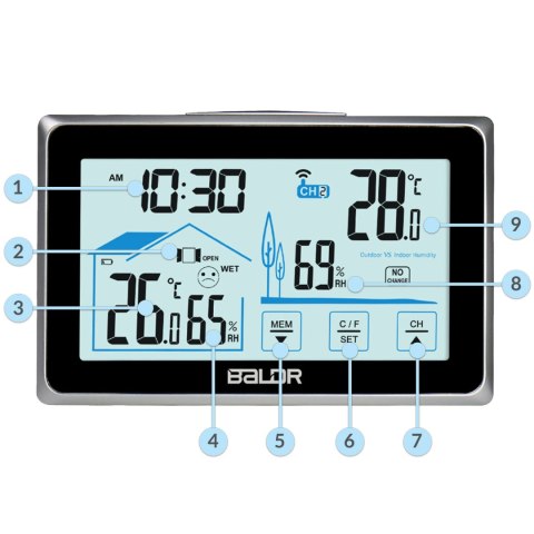 STACJA POGODOWA Z WYŚWIETLACZEM BD-910 CZARNA