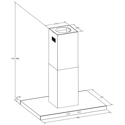 OKAP KUCHENNY 90 CM CZARNY BERDSEN BE-90E OKAP KUCHENNY 90 CM CZARNY BERDSEN BE-90E