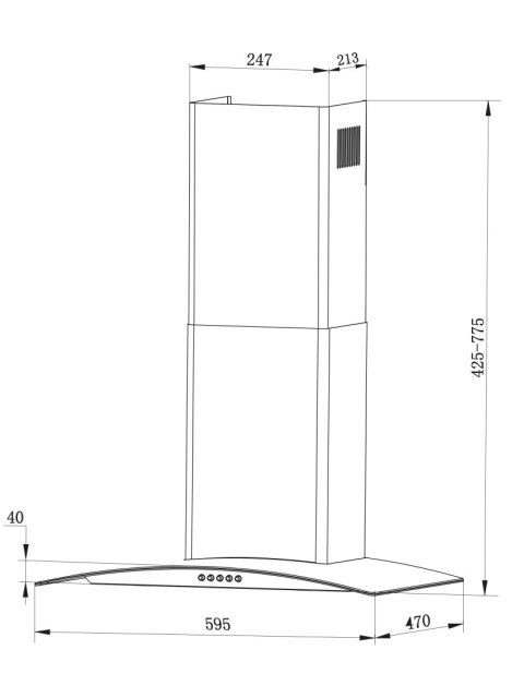 OKAP KUCHENNY KOMINOWY 60 CM BERDSEN BT-202