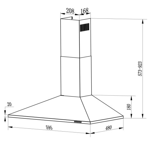 Okap kuchenny kominowy 60 cm Berdsen BT-213 INOX Okap kuchenny kominowy 60 cm Berdsen BT-213 INOX