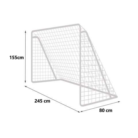 BRAMKA DO PIŁKI NOŻNEJ 245 X 155 X 80 CM + MATA CELOWNICZA