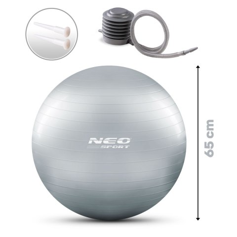 PIŁKA DO ĆWICZEŃ 65 CM NS-951 SREBRNA