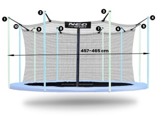 SIATKA WEWNĘTRZNA NEOSPORT 465CM 15FT 10SŁ