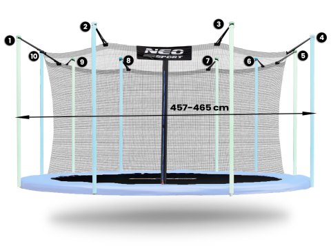 SIATKA WEWNĘTRZNA NEOSPORT 465CM 15FT 10SŁ