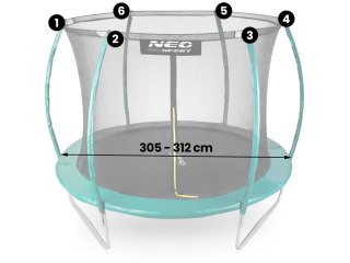 SIATKA WEWNĘTRZNA DO TRAMPOLIN 312 CM 10FT NEO-SPORT