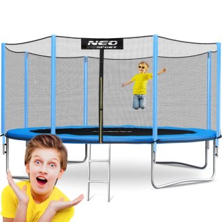 TRAMPOLINA OGRODOWA 13FT/404CM Z SIATKĄ ZEWNĘTRZNĄ I DRABINKĄ NEO-SPORT