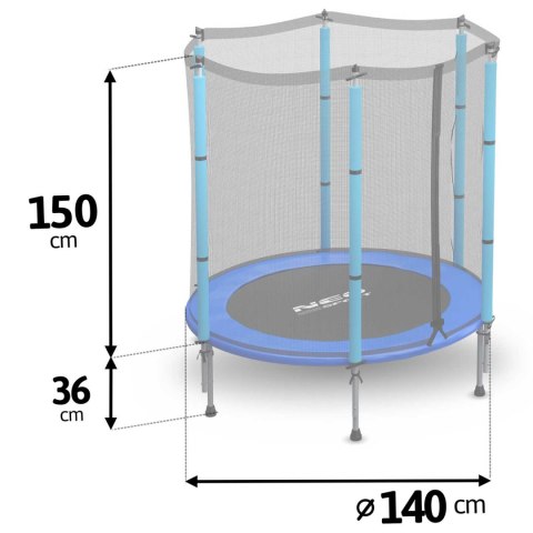 TRAMPOLINA OGRODOWA DLA DZIECI 140 CM 4,5FT NEO-SPORT