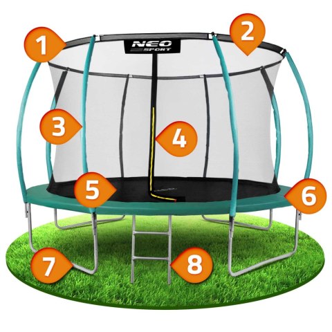 TRAMPOLINA OGRODOWA PROFILOWANA 14FT/435CM Z SIATKĄ WEWNĘTRZNĄ NEO-SPORT