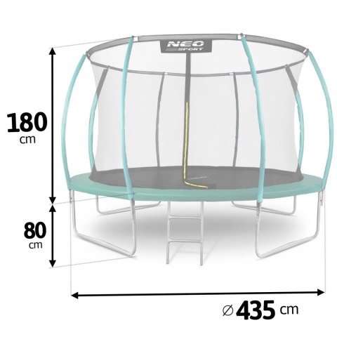 TRAMPOLINA OGRODOWA PROFILOWANA 14FT/435CM Z SIATKĄ WEWNĘTRZNĄ NEO-SPORT