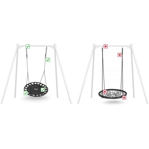 Huśtawka bocianie gniazdo SWINGO XXL 120 cm czarna Huśtawka bocianie gniazdo SWINGO XXL 120 cm czarna