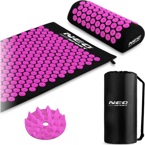 Mata do akupresury z kolcami Neo-Sport NS-900 czarno-purpurowa Mata do akupresury z kolcami Neo-Sport NS-900 czarno-purpurowa