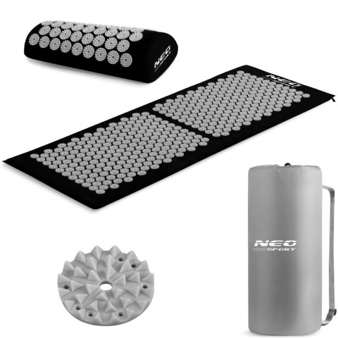 Mata do akupresury z kolcami Neo-Sport NS-901 czarno-szara Mata do akupresury z kolcami Neo-Sport NS-901 czarno-szara