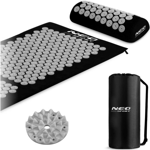 Mata do akupresury z kolcami Neo-Sport NS-901 czarno-szara Mata do akupresury z kolcami Neo-Sport NS-901 czarno-szara