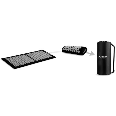 Mata do akupresury z kolcami Neo-Sport NS-901 czarno-szara Mata do akupresury z kolcami Neo-Sport NS-901 czarno-szara