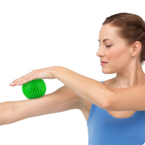 PIŁKA DO MASAŻU I FITNESS 9CM NS-957 ZIELONA