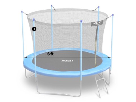 SŁUPEK GÓRNY DO TRAMPOLINY Z SIATKĄ WEWNĘTRZNĄ 6 FT NIEBIESKI NEO-SPORT SŁUPEK GÓRNY DO TRAMPOLINY Z SIATKĄ WEWNĘTRZNĄ 6 FT NIEBIESKI NEO-SPORT