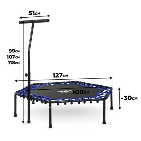TRAMPOLINA FITNESS Z UCHWYTEM 127 CM NEO-SPORT - SZEŚCIOKĄTNA NIEBIESKA TRAMPOLINA FITNESS Z UCHWYTEM 127 CM NEO-SPORT - SZEŚCIOKĄTNA NIEBIESKA
