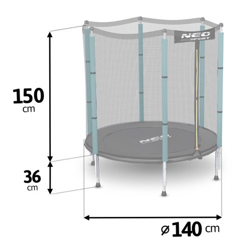 TRAMPOLINA OGRODOWA DLA DZIECI 140 CM 4,5FT NEO-SPORT