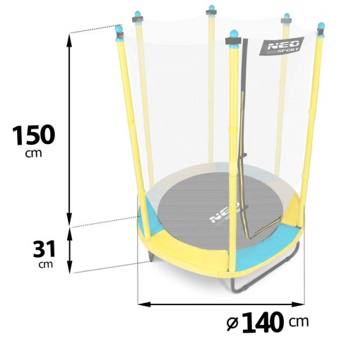 TRAMPOLINA OGRODOWA DLA DZIECI 140 CM 4,5FT NEO-SPORT