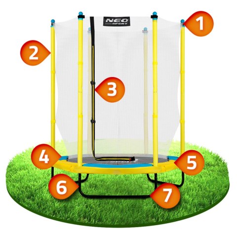 TRAMPOLINA OGRODOWA DLA DZIECI 140 CM 4,5FT NEO-SPORT