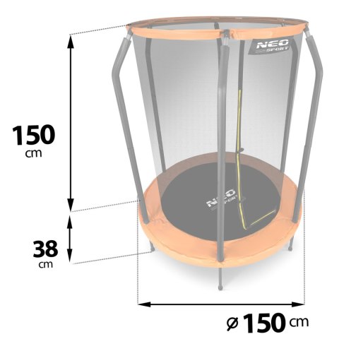 TRAMPOLINA OGRODOWA DLA DZIECI 152 CM 5 FT NEO-SPORT