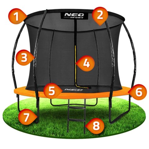 TRAMPOLINA OGRODOWA PROFILOWANA 10FT/312CMZ SIATKĄ WEWNĘTRZNĄ NEO-SPORT