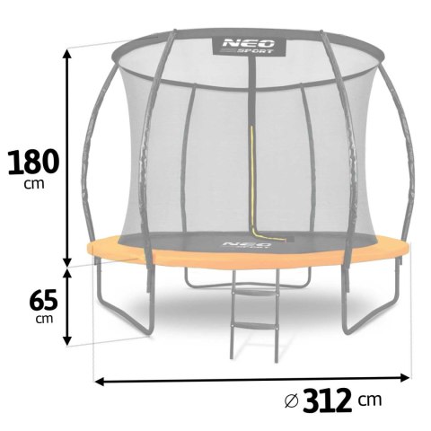 TRAMPOLINA OGRODOWA PROFILOWANA 10FT/312CMZ SIATKĄ WEWNĘTRZNĄ NEO-SPORT