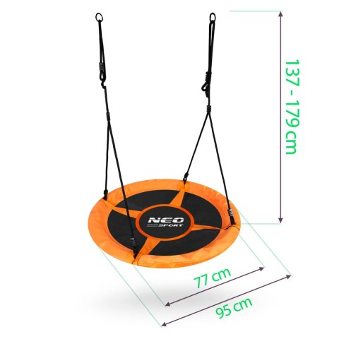 HUŚTAWKA BOCIANIE GNIAZDO SWINGO XXL POMARAŃCZOWA 95 CM