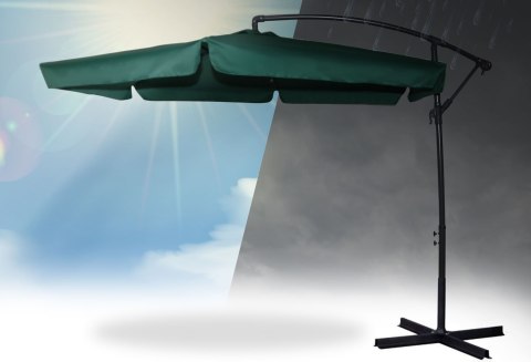 PARASOL OGRODOWY SKŁADANY 6 SEGMENTÓW ZIELONY 350CM
