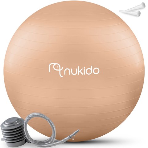 PIŁKA CIĄŻOWA DO AEROBIKU 65 CM NS-951 BEŻOWA