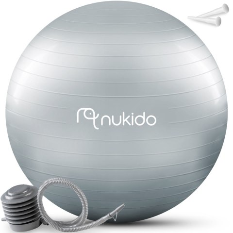 PIŁKA CIĄŻOWA DO AEROBIKU 65 CM NS-951 SZARA