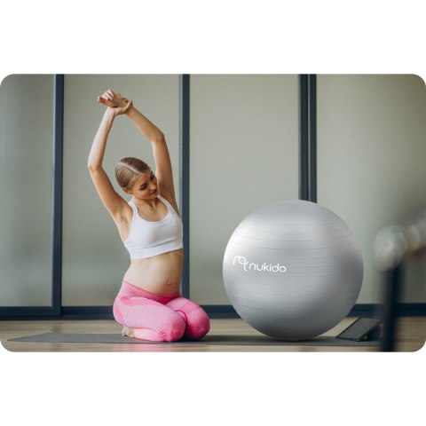 PIŁKA CIĄŻOWA DO AEROBIKU 65 CM NS-951 SZARA