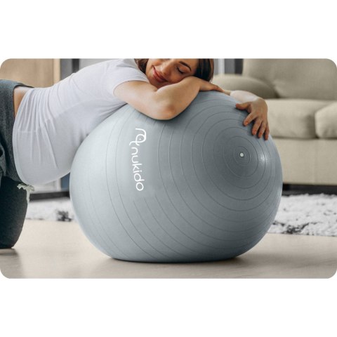 PIŁKA CIĄŻOWA DO AEROBIKU 65 CM NS-951 SZARA
