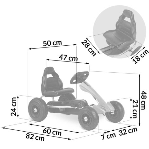 Gokart dziecięcy na pedały RK-591 czerwony Gokart dziecięcy na pedały RK-591 czerwony