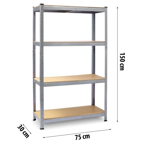 Regał metalowy magazynowy zestaw 2 szt. 150 x 75 x 30 cm Plonos PL-700 Regał metalowy magazynowy zestaw 2 szt. 150 x 75 x 30 cm Plonos PL-700