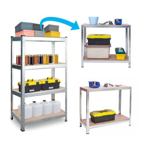 Regał metalowy magazynowy zestaw 2 szt. 150 x 75 x 30 cm Plonos PL-700 Regał metalowy magazynowy zestaw 2 szt. 150 x 75 x 30 cm Plonos PL-700