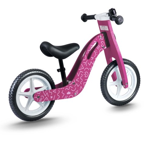 Rowerek biegowy drewniany różowy Ricokids RC-614 Rowerek biegowy drewniany różowy Ricokids RC-614