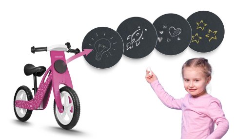 Rowerek biegowy drewniany różowy Ricokids RC-614 Rowerek biegowy drewniany różowy Ricokids RC-614