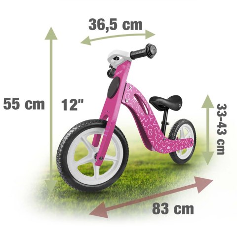 Rowerek biegowy drewniany różowy Ricokids RC-614 Rowerek biegowy drewniany różowy Ricokids RC-614
